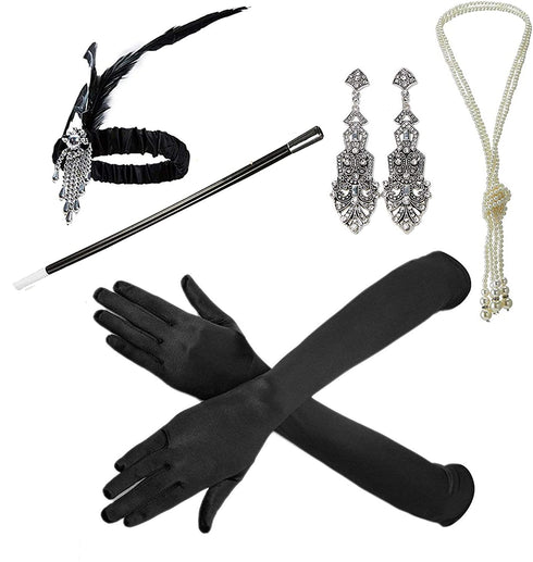 ZeroShop 1920s Great Gatsby Accessories Set for Women,Costume Flapper Headpiece Headband