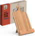 Chef Pomodoro Classic Cookbook Recipe Stand, 100% Natural Wood | Fits iPad Tablets and Cookbooks, Wooden Kickstand (Acacia Wood)
