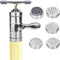 Manual Noodle Pasta Maker Spaghetti Kitchen Tool Stainless Steel Press Machine Press Machine Pasta Maker with 5 Noodle Mould Fruit Juicer Squeezer (18.5x14cm)