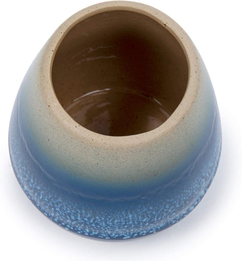 Bodico Beautifully, 4 x 4.5 inches, Blue Glazed Ceramic Tooth Brush Holder