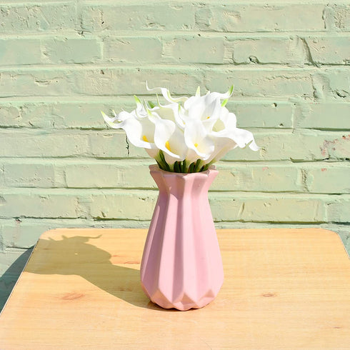 Mandy's 20pcs White Flowers Artificial Calla Lily Silk Flowers 13.4" for Home Kitchen & Wedding