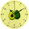 Guitong Round Circle Digital Wall Clock-Silent PVC Hanging Clock Battery Operated Non-Ticking Oil Painting Kids Easy Read Hang Clock ?Avocado Fruit Kitchen Bedroom Office Decor 9.8 inch