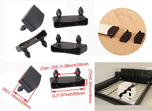 RDEXP 50pcs Black Single End Caps 5cm Length Bed Slat Holders Contains Replacement Part Wooden Slats on Bed