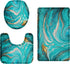 Britimes Bathroom Rug Set of 3, 3 Pieces Bath Mats Set for Bathroom, Green Marble Ripples No Silp Washable Cover Floor Rug Decorations for Kitchen Bathroom Bedroom