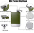 Hillside-Kit Hip Flask for Liquor 8 Oz Stainless Steel Leak proof with Funnel Flask set men flask women flask set (Black&Silver)