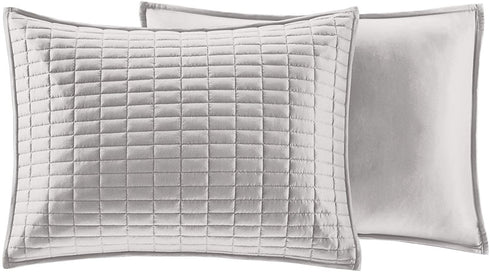 Comfort Spaces Kienna Quilt Set-Luxury Double Sided Stitching Design All Season, Lightweight, Coverlet Bedspread Bedding, Matching Shams, Twin/Twin XL(66"x90"), Gray