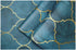 HaokHome 96034 Peel and Stick Wallpaper Graphic Trellis Sapphire Blue/Gold Removable contactpaper for Home Bathroom Decorations 17.7in x 118in