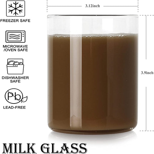 Thin Drinking Glasses Set of 4,15oz Cocktail Glass Set,Low ball Glasses for Water,Juice,Milk,Cocktails, Beer and More, Elegant Bar Glassware,Lead-Free whiskey Glasses,Glass Drink Tumblers (15 OZ)