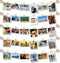 BLONGANG Hanging Photo Display Wood Picture Photo Frame Room Wall Decor with 10 DIY Natual Pine Wood and 33 feet DIY Twine String and 50 Wood Clips and 10 Self Adhesive No Holes Drilling