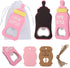12pcs Refrigerator Magnet Bottle Opener Baby Shower Favor for Guest, Silicone Metal Bottle Opener Birthday Wedding Favors Baby Shower Giveaways Gift to Guest (Pink Opener, 12)