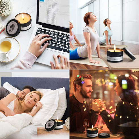 Candles for Home Scented, 6 Pack Aromatherapy Candles for Men, Scented Candles Set with 6 Difference Premium Scents, 150H Long Lasting Soy Candle, Candle Gift Set for Women, Stress Relief & Relax Body