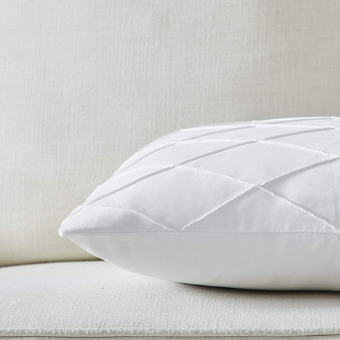 Longhui bedding Pure White Throw Pillow Covers 2-Pack 22 x 22 Inch Cushion Covers Sturdy and Discrete Zipper Opening Premium Quality Polyester - Decorative Pillow Covers for Couch Sofa Bed