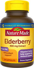 Nature Made Elderberry 400 mg Extract with Vitamin C and Zinc, Dietary Supplement for Immune Support, 60 Capsules, 60 Day Supply