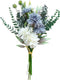 Jinborlend Artificial Flowers Bouquet for Decoration, Silk Dahlia Blue and White Wedding Bridal Table Centerpieces Floral Arrangements Vase Home Kitchen Living Room Decor