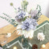 Jinborlend Artificial Flowers Bouquet for Decoration, Silk Dahlia Blue and White Wedding Bridal Table Centerpieces Floral Arrangements Vase Home Kitchen Living Room Decor