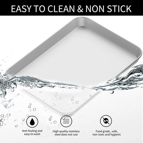 Baking Sheet Cookie Sheet Set of 2, Umite Chef Stainless Steel Baking Pans Tray Professional 12 inch, Non Toxic & Healthy, Mirror Finish & Rust Free, Easy Clean & Dishwasher Safe