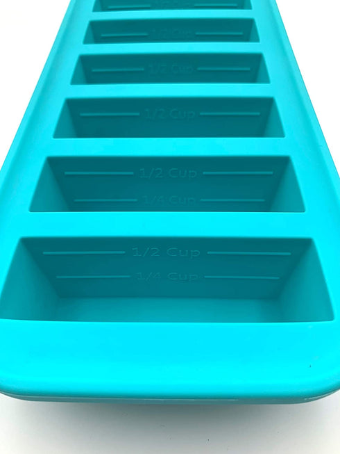 Souper Cubes 1/2-Cup Freezing Tray with lid, makes 6 perfect 1/2 cup portions, freeze pesto, salsa, or sauce