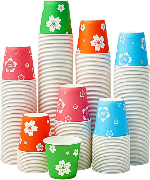 400 Pack 3oz Disposable Bathroom Cups, Colorful Disposable Mouthwash Cups, Small Disposable Cups, Mini Paper Cups for Parties, Picnics, Barbecues, Travel and Events.