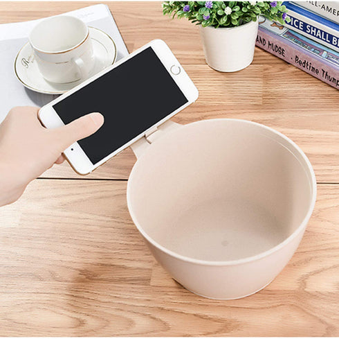 shopwithgreen Instant Noodle Cup With Lid, 40 OZ Ramen Bowl with Handle and Phone Holder - Microwave & Dishwasher Safe (Green)