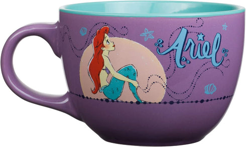 Silver Buffalo Disney Little Mermaid Ariel Moonlight Ceramic Soup Mug, 24 Ounces