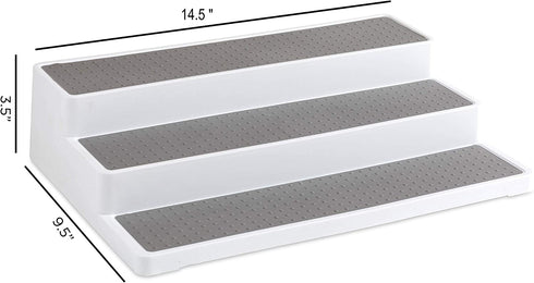 Homeries 3-Tier Spice Rack 2 Pack - Modern Design Waterproof and Non Skid Shelf Kitchen Organizer for Pantry Cabinet or Countertop Use