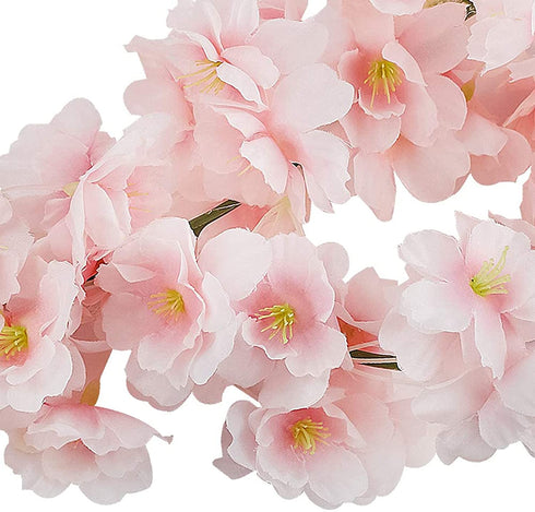 CEWOR 4pcs Artificial Cherry Blossom Flower Vines Hanging Silk Flowers Garland for Wedding Party Home Decor Japanese Kawaii Decor