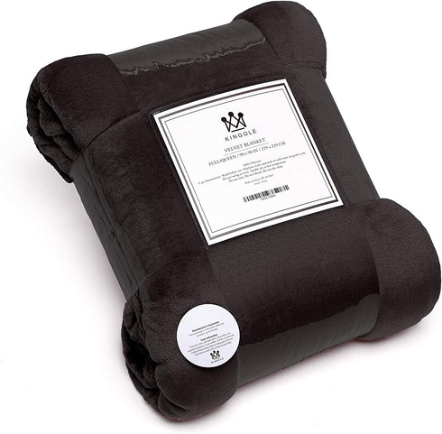 Kingole Flannel Fleece Microfiber Throw Blanket, Luxury Black Twin Size Light Weight Cozy Couch Bed Super Soft and Warm Plush Solid Color 250GSM (66 x 90 inches)