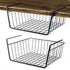 Undershelf Storage Basket Under Shelf Wire Basket Household Metal Under Shelf Hanging Storage Bin Basket Slides Under Shelves for Storage Space Saving for Kitchen Pantry Bookshelf (Small, 2 PCS)