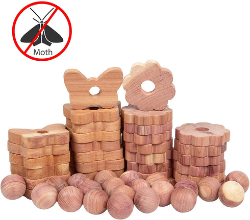 50 Pack Moth Repellent Cedar Blocks, Cedar Balls Cedar Rings Cedar Block for Closet Clothes, Moth Cedar for Clothes Storage Protect Clothing