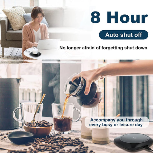 Coffee Mug Warmer Smart Beverage Warmer,Coffee Cup Warmer for Desk with Auto Shut Off Mug Heater & Detachable Cable,Milk Tea Cocoa Candle Warmer Heating Plate,Coffee Warmer for Desk Office Home Gift
