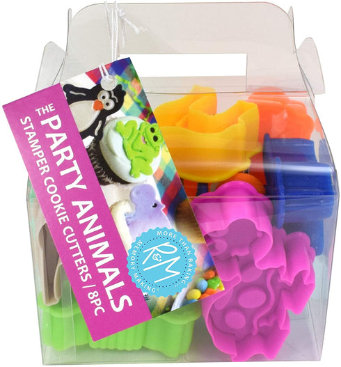 R&M International Party Animals, Set of 8 Stamper Set, Standard 2" (8-Piece, Silver