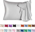 Mulberry Silk Pillowcase for Hair and Skin,Cooling Silk Pillow Case with Hidden Zipper,Allergen Proof Dual Sides Soft Breathable Smooth Both Sided Silk Pillow Cover.(20"x 26",1 Pcs,Light Gray)