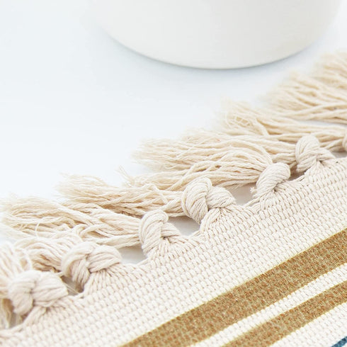 MARSAULE Boho Woven Cotton Floral Area Rug with Tassel, 2x3 feet Washable Decorative Mat with Fringe, Throw Rug for Home, Living Room, Kitchen Floor, Laundry Room, Bathroom
