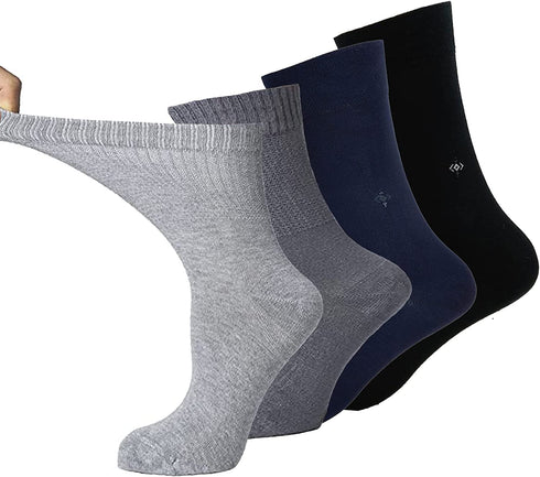 Diabetic Bamboo Socks Natural Comfortable Soft for Men Women - Made in Turkey for High Circulation, Diabetes, Varicose Veins, Maternity Pregnancy (Mixed 4 Pairs)
