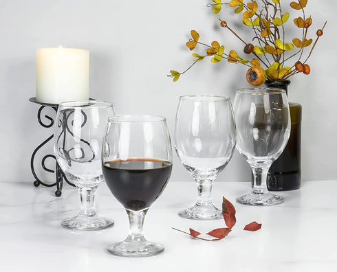 Belluno Classic Clear Glasses for Water, Juice, Liquor - Wine Goblets - Set of 4 (13.5 Ounces)