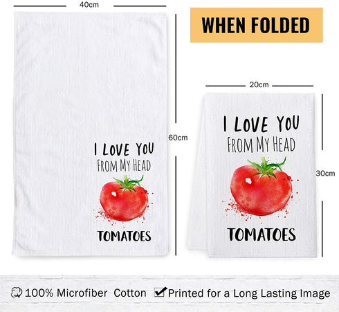 Bonsai Tree Funny Kitchen Towels and Dishcloths Sets of 4, Cute Quotes Dish Towels with Sayings, Fun White Farmhouse Absorbent Tea Towels Housewarming Gifts Decor Essentials for New Home