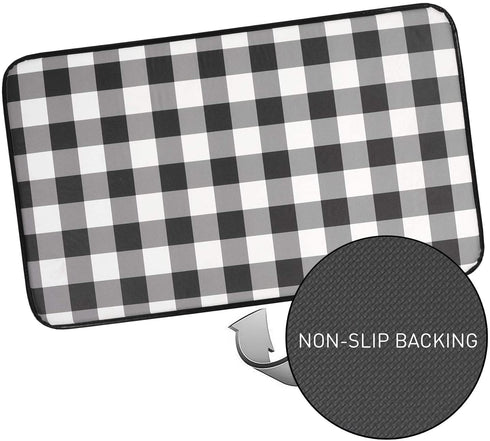 Sweet Home Collection Kitchen Floor Mat Memory Foam Anti Fatigue Durable Non Skid Rug for Long Standing Comforter, 30" x 18", Buffalo Check Black/White