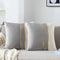 WACOMECO Velvet Throw Pillow Covers - Soft Decorative Cushion Covers Cases with Gold Leather for Sofa Bedroom Livingroom Car, 18 x 18 in, Grey and White