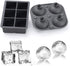 Samuelworld Ice Cube Trays - Jumble Big Cubes & 2.5 inches Large Sphere Ice Mold Combo for Whiskey and Cocktails, Keep Drinks Chilled (Grey)