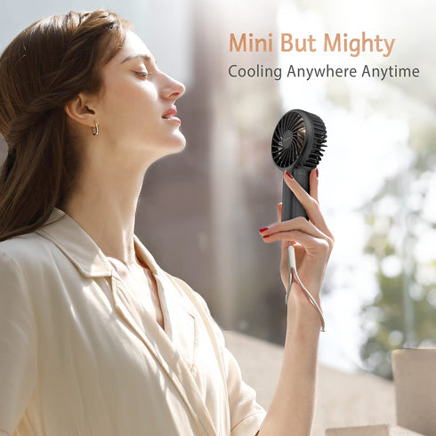 Funme Mini Handheld Fan 3500mAh Small Personal Portable Fan USB Rechargeable Fan Makeup Eyelash Fan Beauty Fan for Women Girls Black