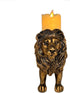 THE NIFTY NOOK Majestic Lion Candle Holder with LED Flameless Pillar Candle for Home and Office¦