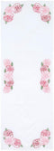 Jack Dempsey Needle Art Rose Garden Table Runner, white