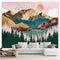 QWQHI Wall Tapestry, Nature Tapestry Mountain Sunset Forest Tapestry Wall Hanging for Living Room Bedroom