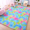 AROGAN Soft Rainbow Area Rugs for Girls Room 3x5 Feet, Fluffy Girls Bedroom Rugs, Princess Rug, Cute Colorful Carpet for Kids Teens Nursery Toddler, Blue