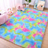 AROGAN Soft Rainbow Area Rugs for Girls Room 3x5 Feet, Fluffy Girls Bedroom Rugs, Princess Rug, Cute Colorful Carpet for Kids Teens Nursery Toddler, Blue