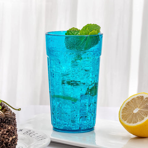 Honla 10 oz Kids Cups,Set of 10 Small Plastic Cups for Kids,Reusable and Unbreakable Children Drinking Cups Tumblers,Teal