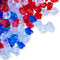 PMLAND Patriotic Acrylic Ice Rocks Crystals Gems ~550 Pcs 3 lbs Bulk Bag for Vase Filler Table Scatter Party Wedding Arts Crafts Decoration Display Idea -Red Blue Clear Blend