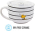 Silver Buffalo Peanuts Snoopy and Woodstock Ceramic Soup Mug with Vented Plastic Lid, 24 Ounces