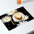 Batmerry White Black Placemats, Repeat Daisy On Black and White Texture Background Woven Burlap Modern Placemats for Dining Table Kitchen Table Round Table Farmhouse Wedding Outdoor Indoor Set of 4