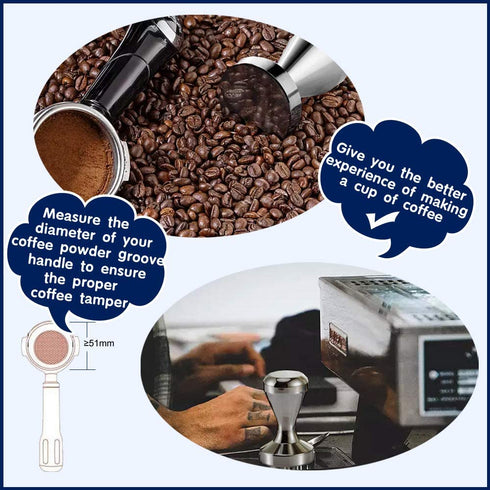 Youdepot Stainless Steel Coffee Tamper Barista Espresso Tamper 51mm Base Coffee Bean Press